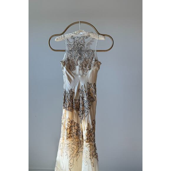 Vintage Cache Dress Y2K 90s Whimsical Silk Beaded Fairy Bridal Wedding NWT 4 S - Picture 3 of 15